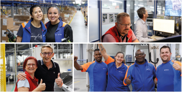 Impressions du week-end de migration du système au centre de distribution de Niederbipp. Les collaboratrices et collaborateurs font preuve d’un engagement total et d’un enthousiasme sans faille.